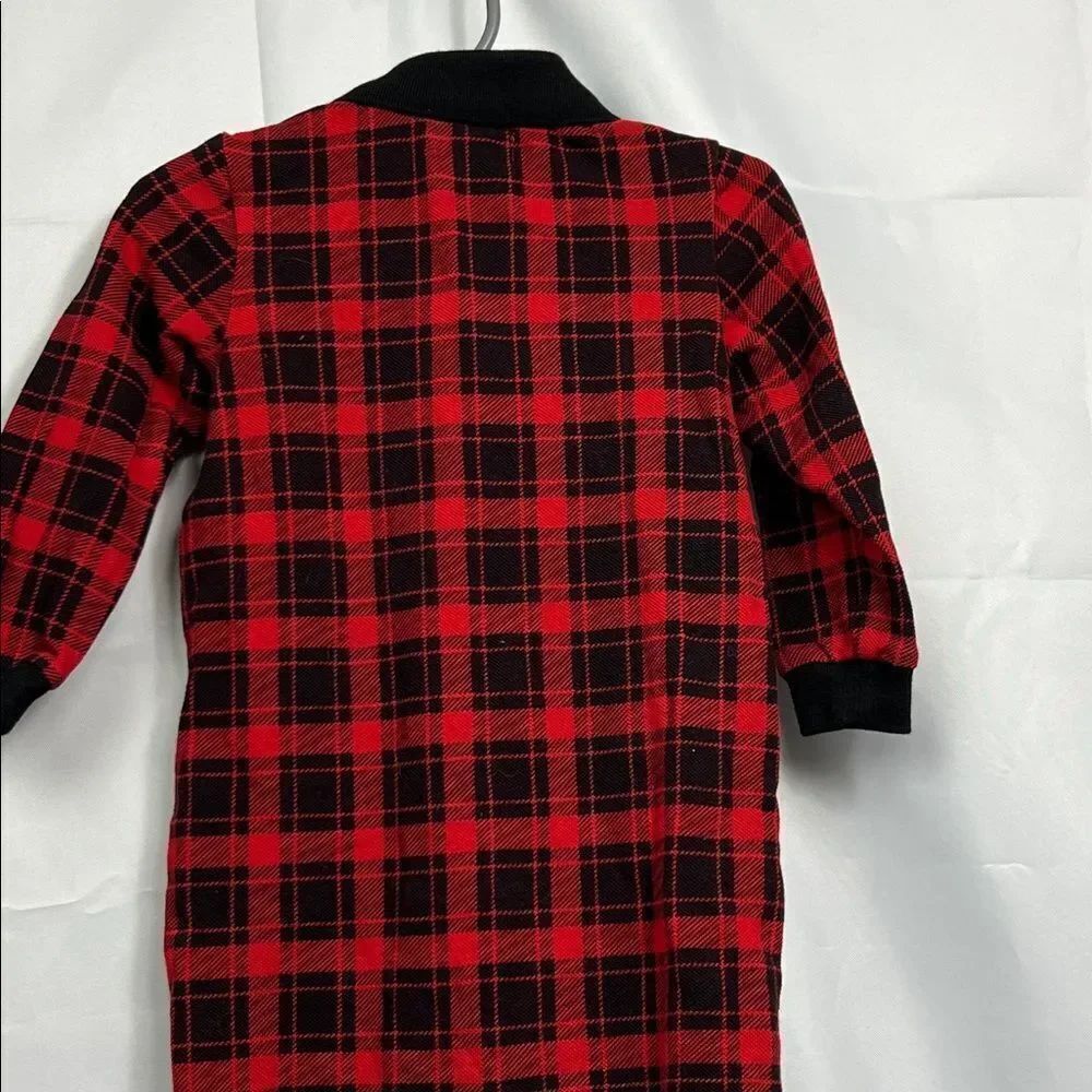 Ralph Lauren red and black plaid long sleeve knit jumpsuit size 12 months - Picture 8 of 11
